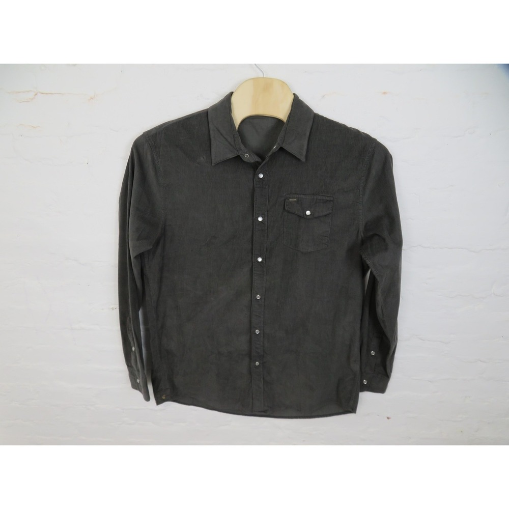 Criquet Shirt Mens 2XL Gray Corduroy Pearl Snap Button Long Sleeve Western